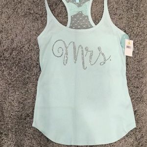 NWT Betsey Johnson Mrs. Rhinestone tank.